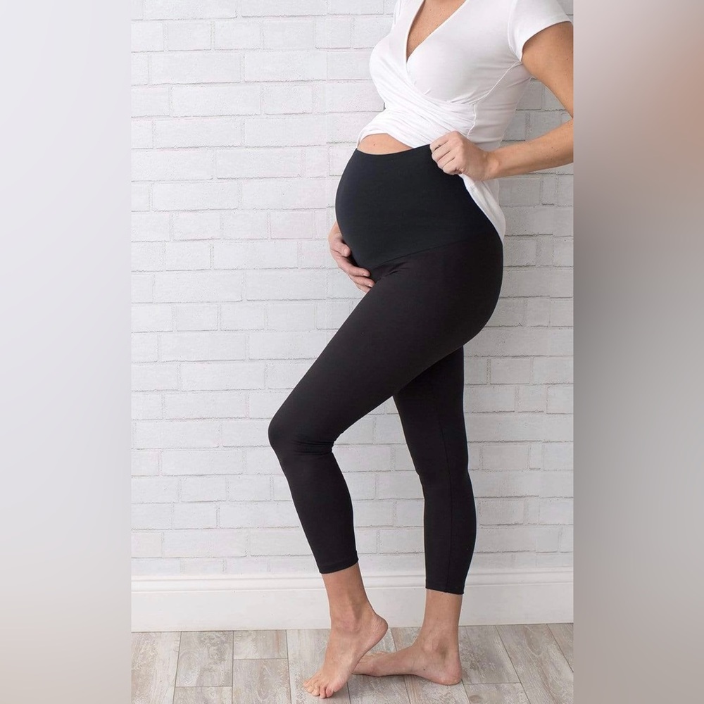 Tupelo Honey Comfy Maternity Ankle Leggings Black